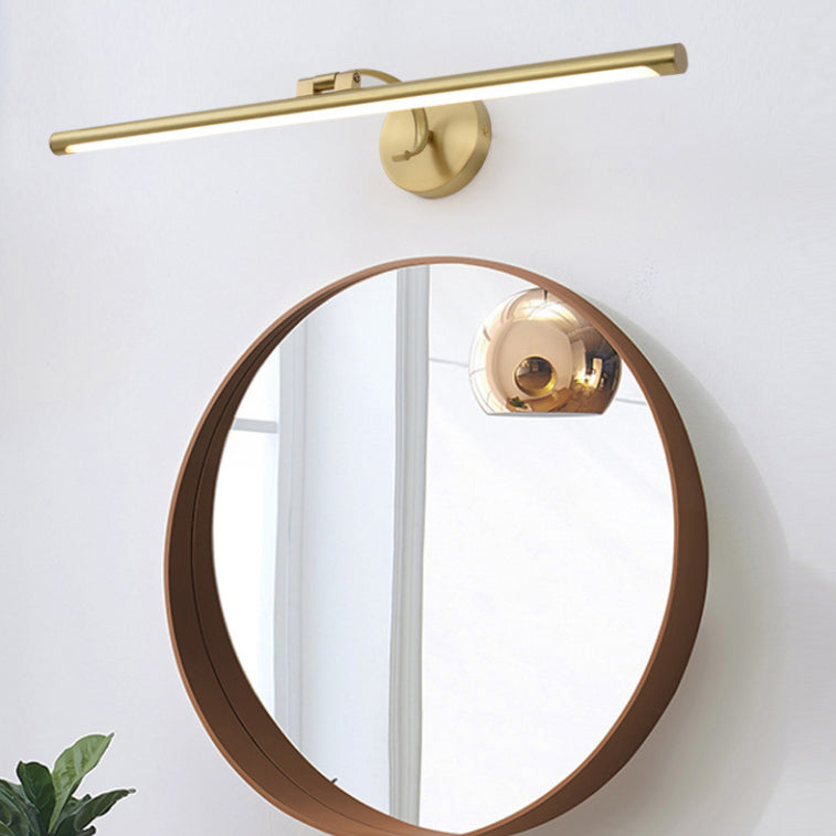 Modern Minimalist Style Linear Wall Mounted Vanity Lights Copper Wall Mounted Light Fixture in Gold Finish