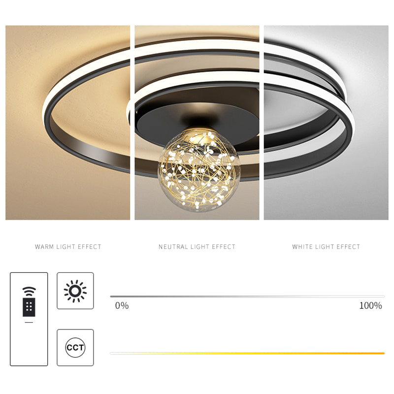 Lámpara de techo de montaje empotrado circular de estilo minimalista moderno Luces de techo de montaje empotrado de metal