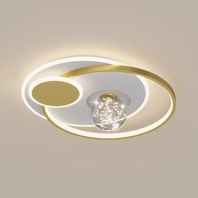 Modern Luxury Style Geometric Flush Mount Ceiling Chandelier Metal Flush Mount Light Fixtures for Living Room