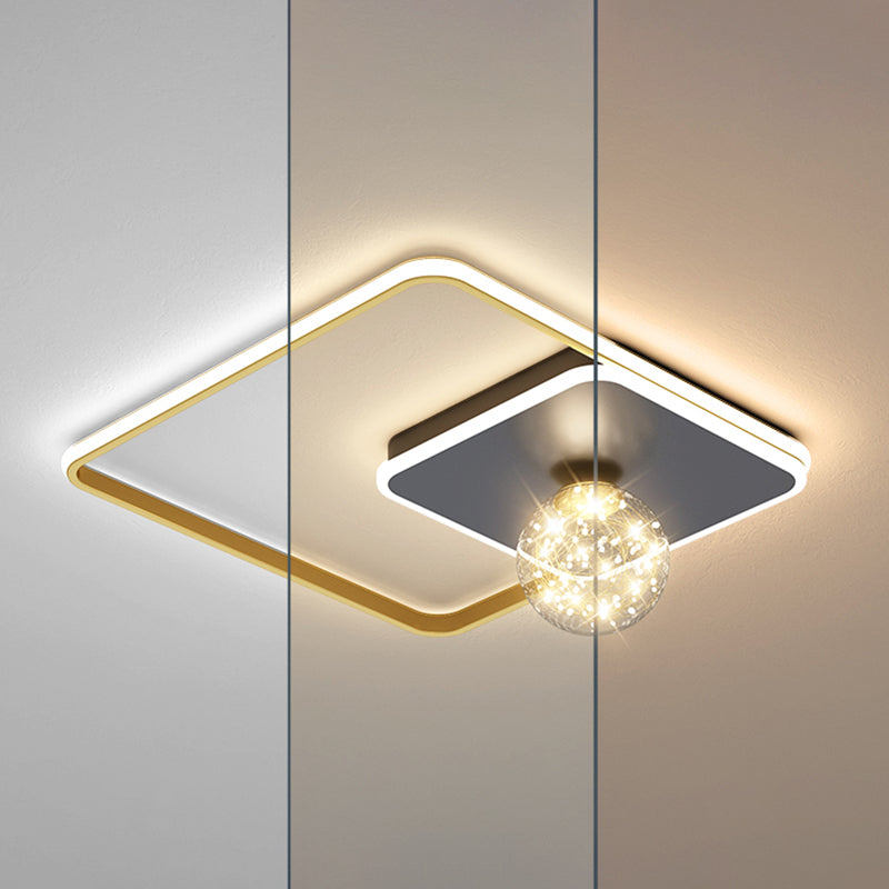 Modern Minimalist Style Geometric Flush Mount Ceiling Light Fixture Metal Flushmount Ceiling Lamp
