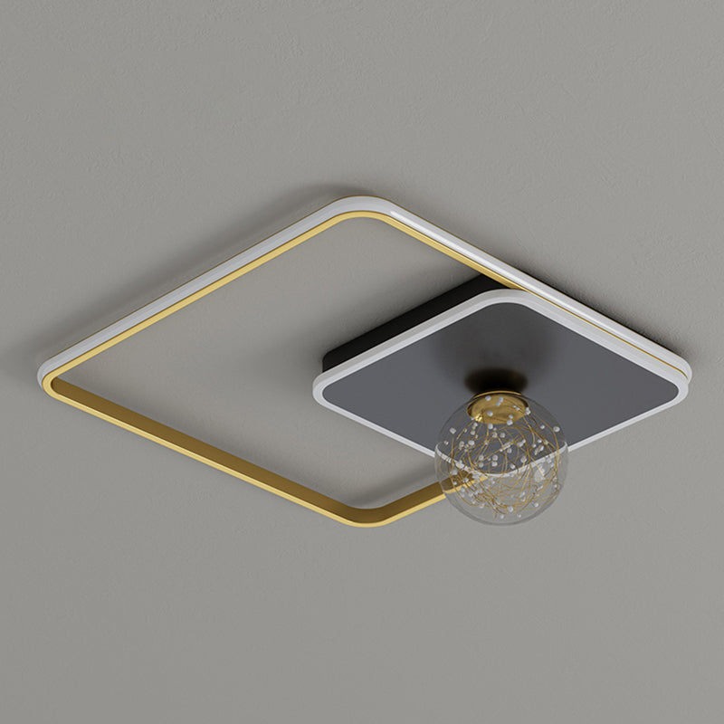 Modern Minimalist Style Geometric Flush Mount Ceiling Light Fixture Metal Flushmount Ceiling Lamp