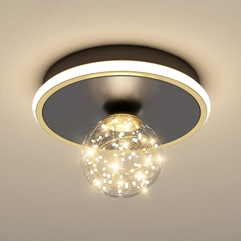 Moderne Kugel-Deckenleuchte im minimalistischen Stil, Glas, 2 Lichter, Unterputz-Deckenleuchte