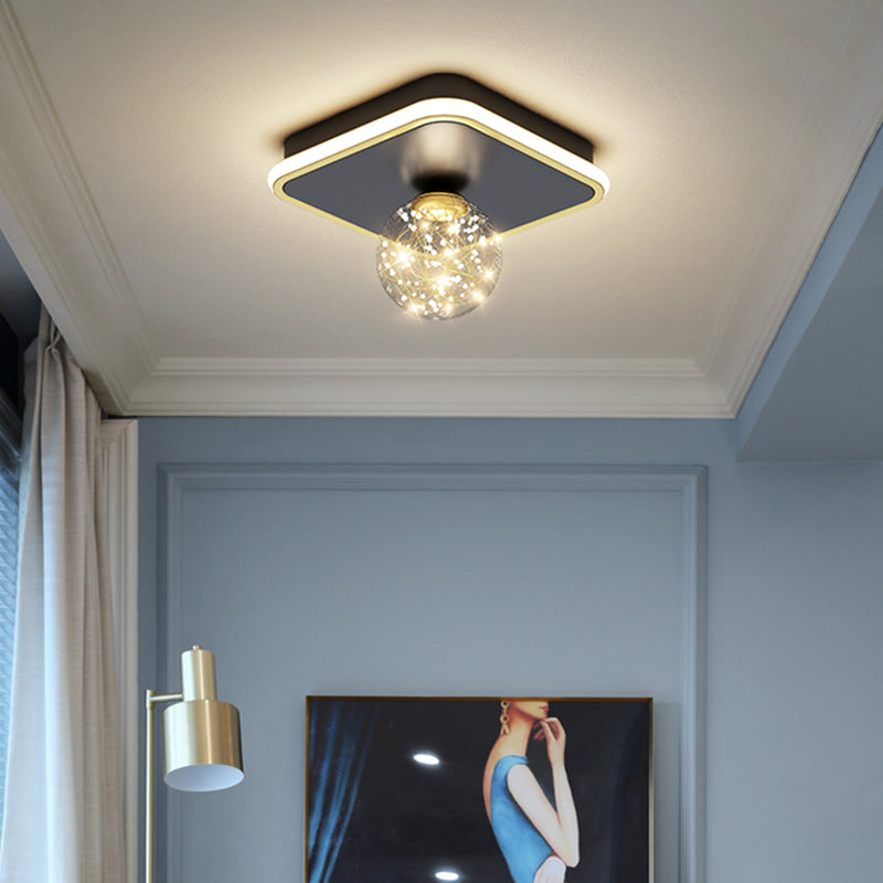 Moderne Kugel-Deckenleuchte im minimalistischen Stil, Glas, 2 Lichter, Unterputz-Deckenleuchte