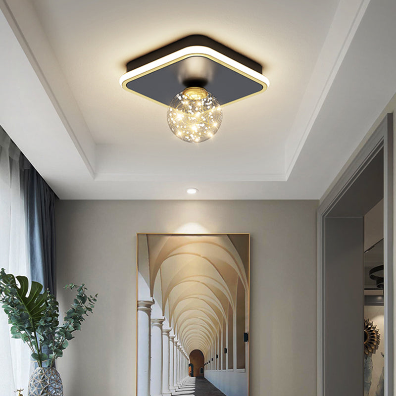 Moderne Kugel-Deckenleuchte im minimalistischen Stil, Glas, 2 Lichter, Unterputz-Deckenleuchte