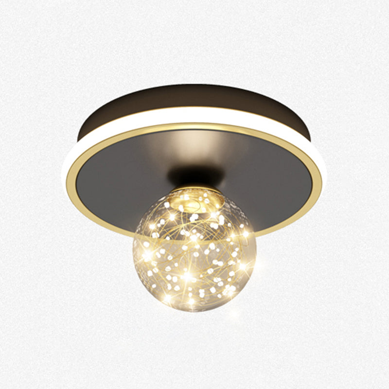 Moderne Kugel-Deckenleuchte im minimalistischen Stil, Glas, 2 Lichter, Unterputz-Deckenleuchte