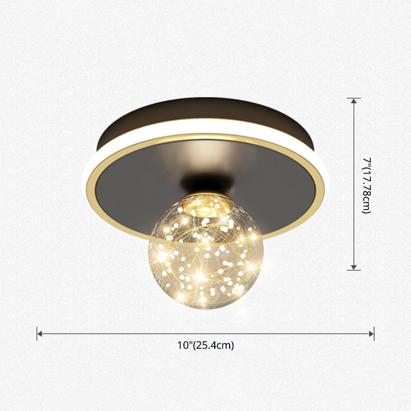 Moderne Kugel-Deckenleuchte im minimalistischen Stil, Glas, 2 Lichter, Unterputz-Deckenleuchte