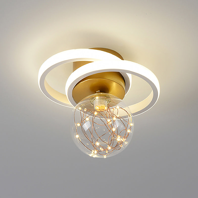Modern Luxury Style Spherical Flush Mount Ceiling Light Fixtures Glass Ceiling Mount Chandelier