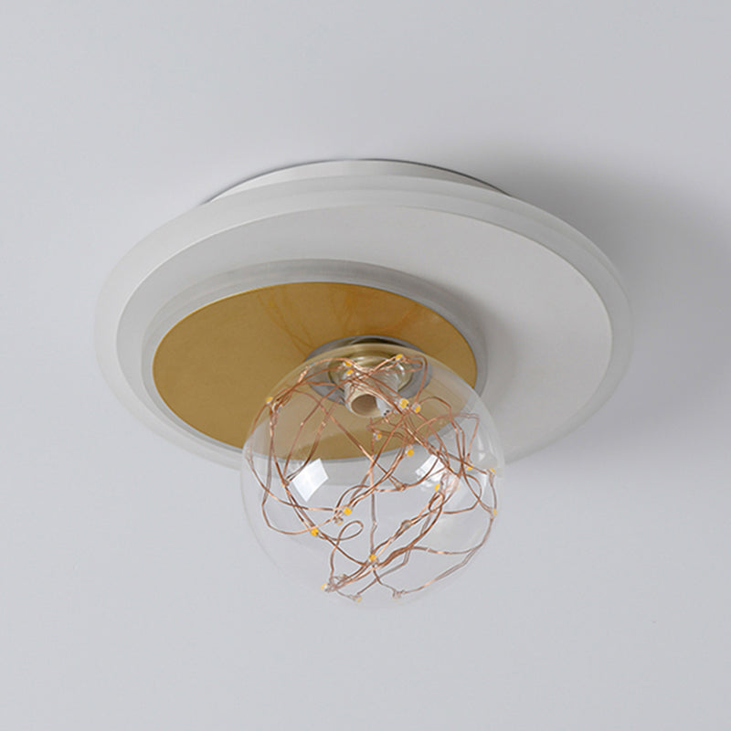 Modern Luxury Style Spherical Flush Mount Ceiling Light Fixtures Glass Ceiling Mount Chandelier