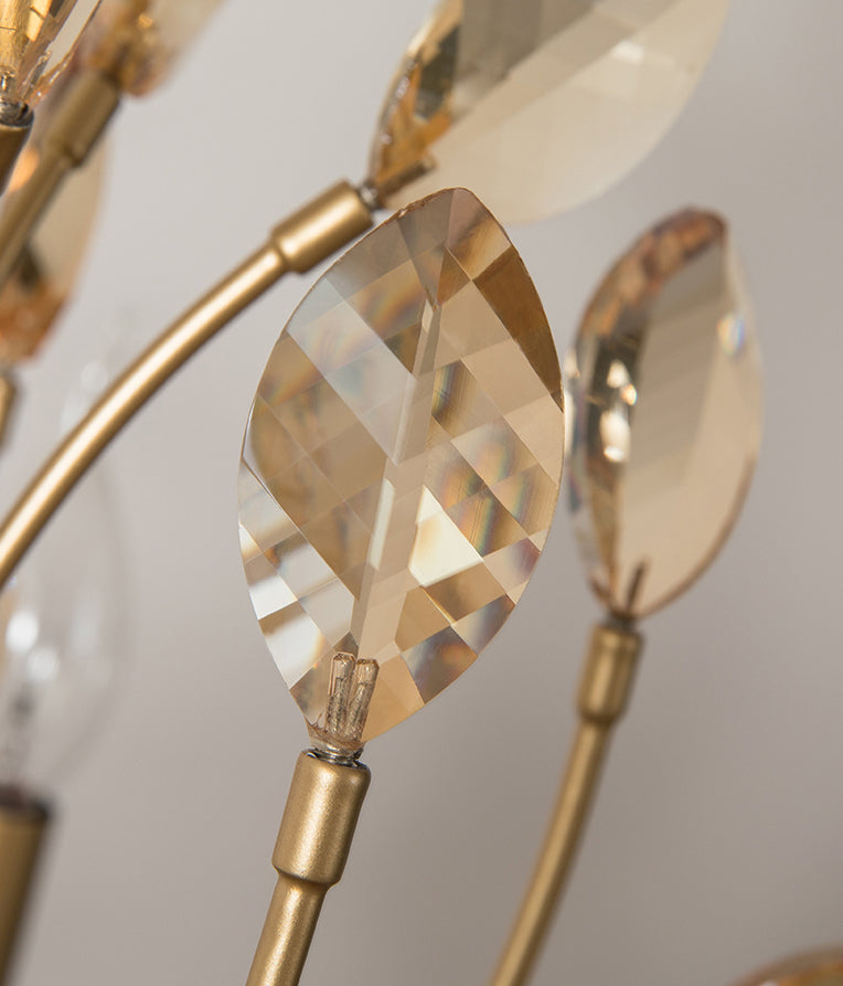 Multi Light Candle Pendant Light with Crystal Decoration American Country Style Metal Chandelier