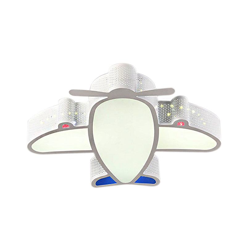 Acrylic and Metal Plane Flush Mount Light Boys Bedroom Cartoon Eye-Caring LED Ceiling Lamp