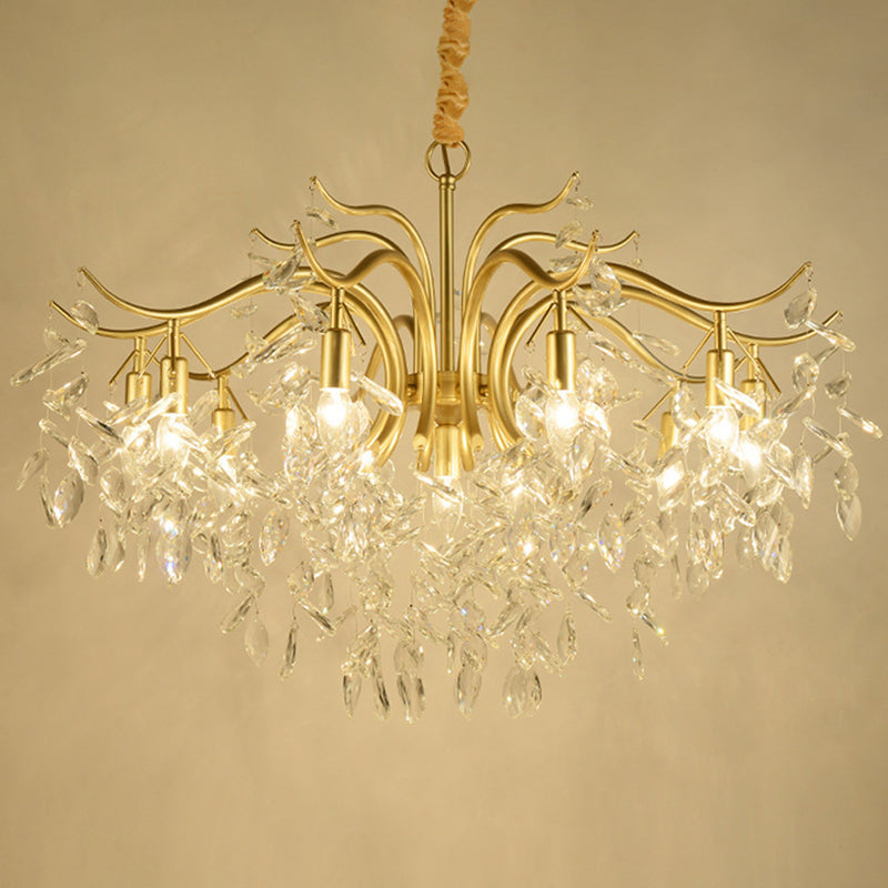 Branches Shaped French Style Crystal Pendant Light Multi-lights Dining Room Lighting Fixture with 17.7" Suspension Chain