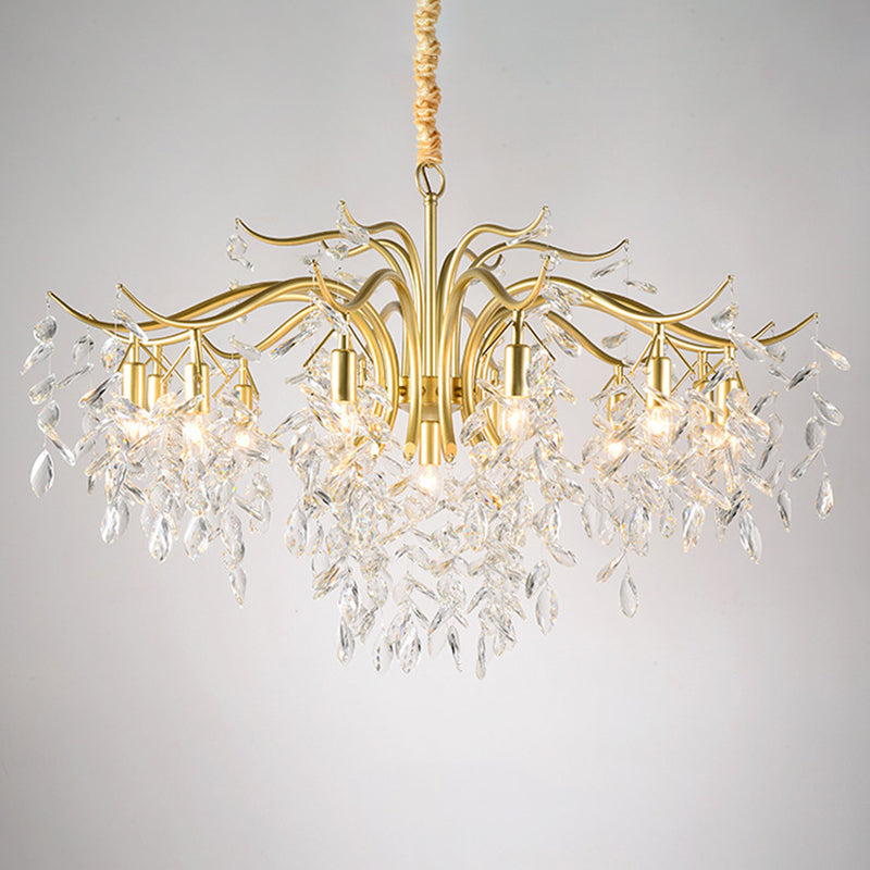 Branches Shaped French Style Crystal Pendant Light Multi-lights Dining Room Lighting Fixture with 17.7" Suspension Chain