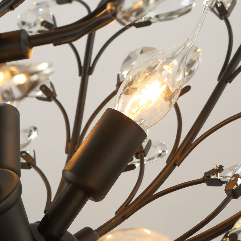 2-TIERS BRANCHES CRISTAL PENDANT LIGHT VINTAGE STYLE RUSTIQUE Grand lustre pour salle à manger