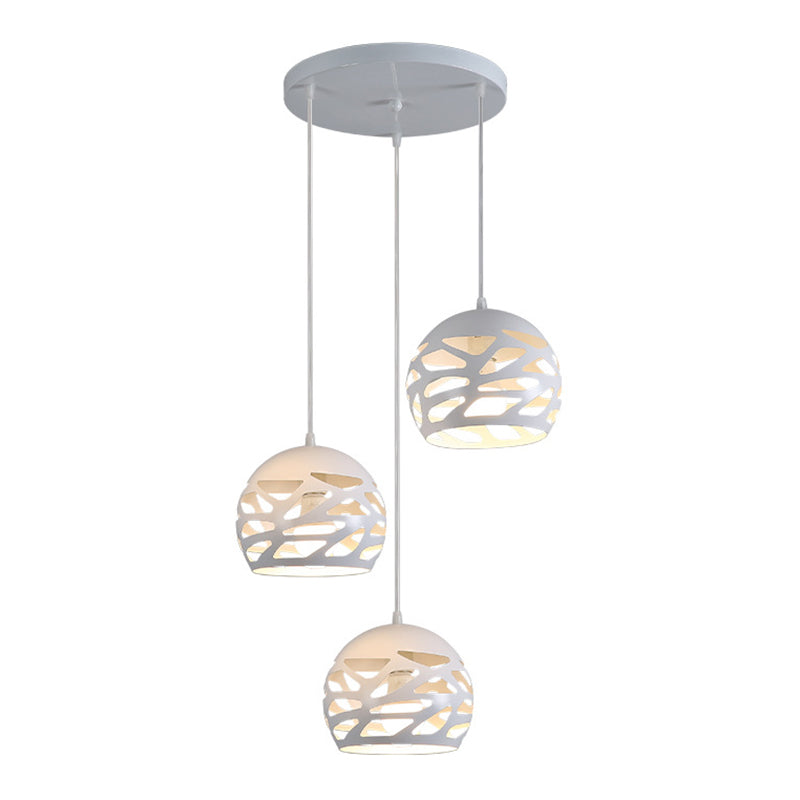 Ronde 3 lichte cluster hanger moderne stijl metalen eetkamer hangend lichtarmatuur in wit