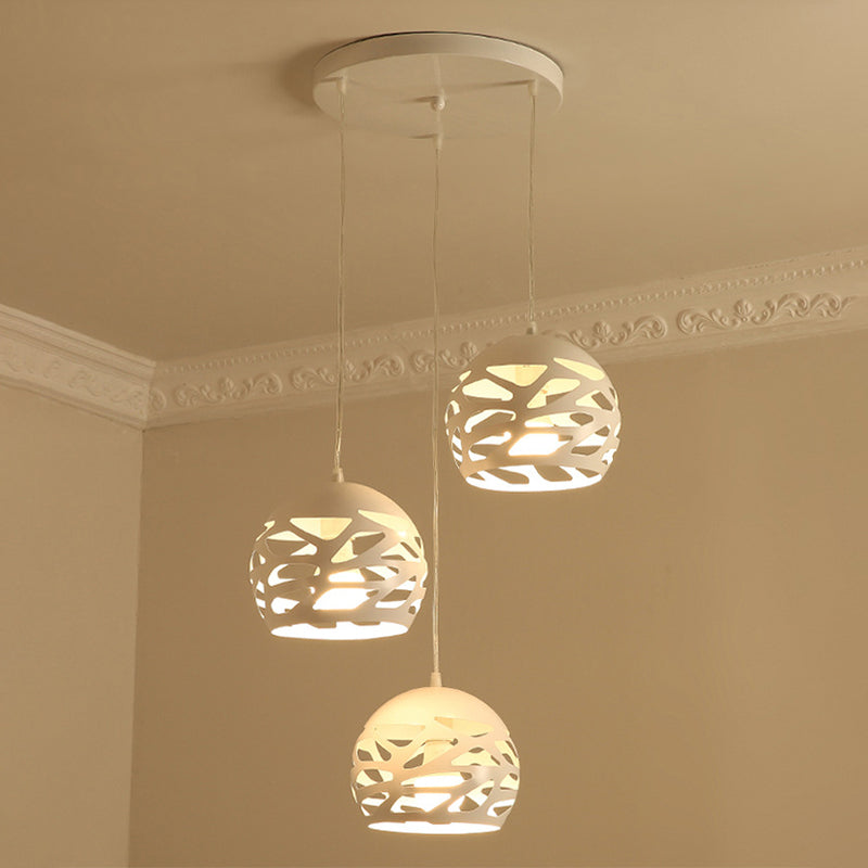 Ronde 3 lichte cluster hanger moderne stijl metalen eetkamer hangend lichtarmatuur in wit