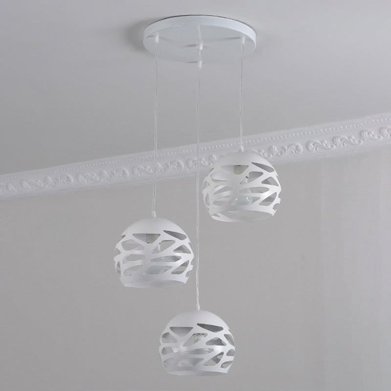 Ronde 3 lichte cluster hanger moderne stijl metalen eetkamer hangend lichtarmatuur in wit