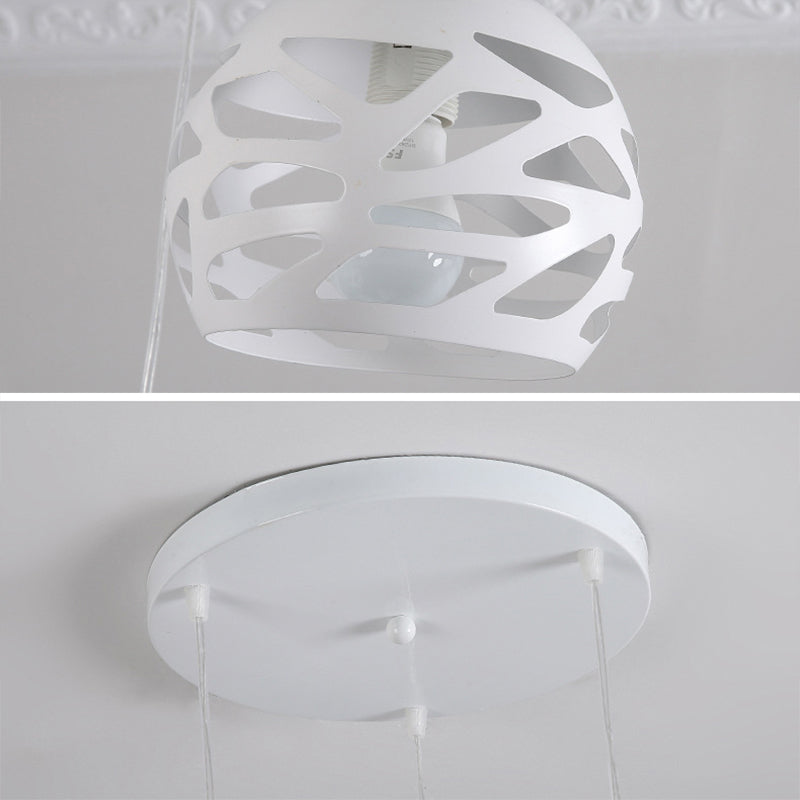 Ronde 3 lichte cluster hanger moderne stijl metalen eetkamer hangend lichtarmatuur in wit