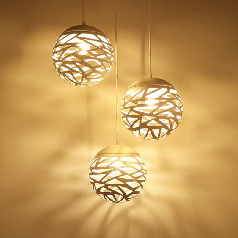 Luz de colgante colgante global estilo minimalista de metal blanco accesorio de iluminación colgante