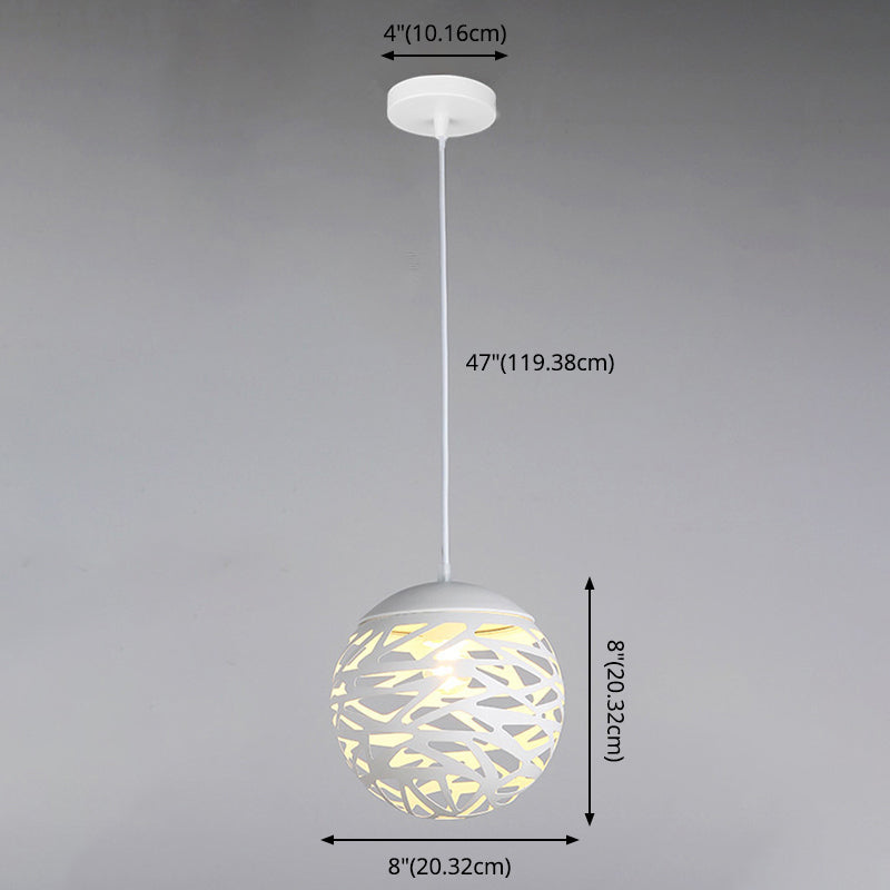 Luz de colgante colgante global estilo minimalista de metal blanco accesorio de iluminación colgante