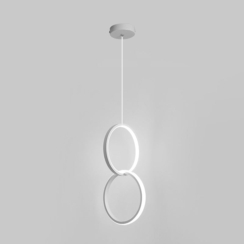 Kreisförmiger Acryl -LED -Anhänger Licht im modernen prägnanten Stil schmiedeeisern hängendes Licht für Esszimmer