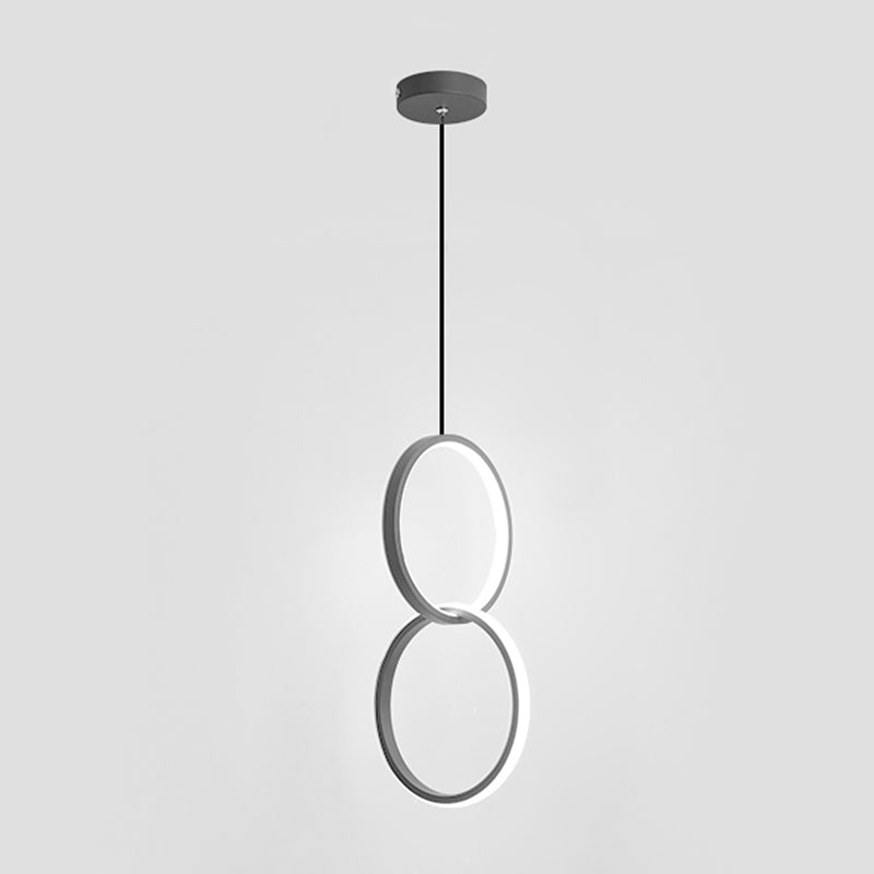 Kreisförmiger Acryl -LED -Anhänger Licht im modernen prägnanten Stil schmiedeeisern hängendes Licht für Esszimmer