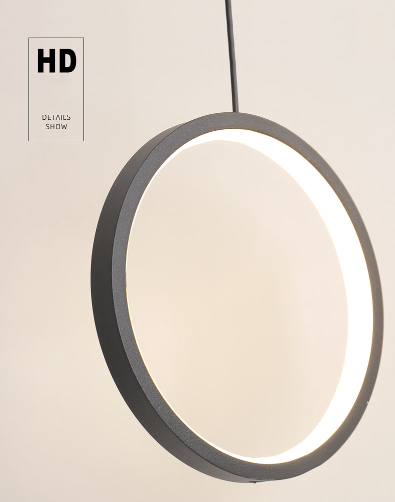 Kreisförmiger Acryl -LED -Anhänger Licht im modernen prägnanten Stil schmiedeeisern hängendes Licht für Esszimmer