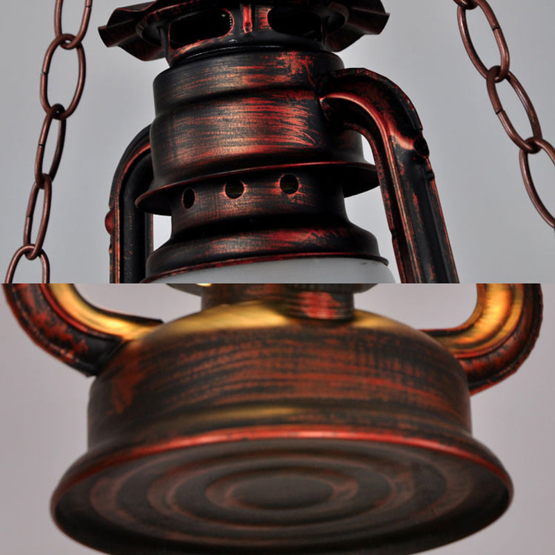 Houten anker nautische stijl hangende licht retro kerosinelampvormige enkele lampverlichtingshanger voor coffeeshop