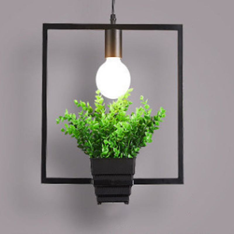 Metall Geometrische Linie Einfachheit Anlagen Hängende Lampe Einer Glühbirne Bekleidungsgeschäft Dekorative Beleuchtung