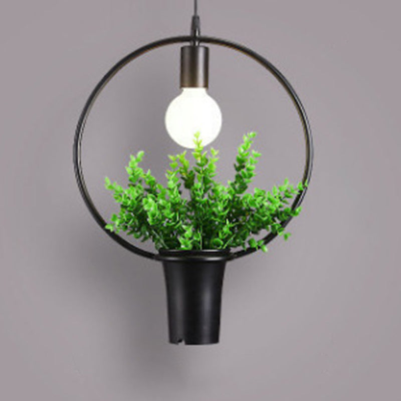 Metall Geometrische Linie Einfachheit Anlagen Hängende Lampe Einer Glühbirne Bekleidungsgeschäft Dekorative Beleuchtung