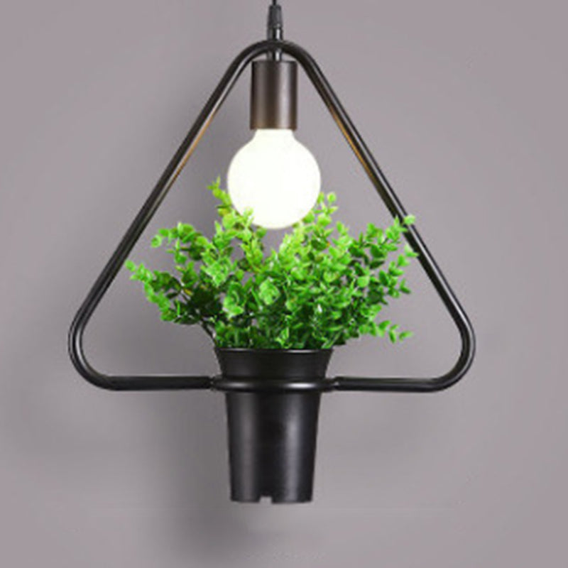 Metall Geometrische Linie Einfachheit Anlagen Hängende Lampe Einer Glühbirne Bekleidungsgeschäft Dekorative Beleuchtung