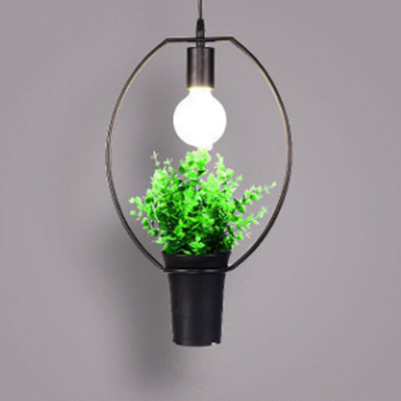 Metall Geometrische Linie Einfachheit Anlagen Hängende Lampe Einer Glühbirne Bekleidungsgeschäft Dekorative Beleuchtung