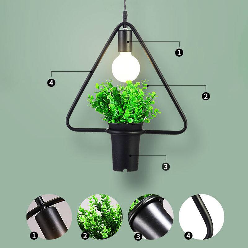 Metall Geometrische Linie Einfachheit Anlagen Hängende Lampe Einer Glühbirne Bekleidungsgeschäft Dekorative Beleuchtung