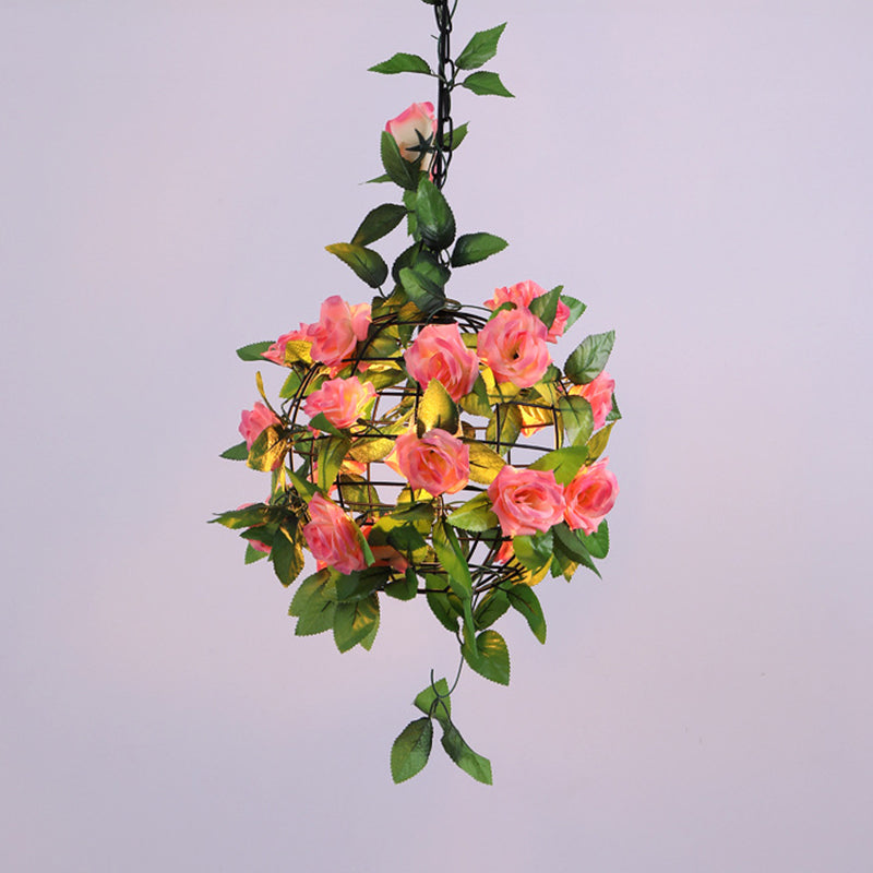 1-Licht Globe Metal Cage Pflanze Dekorative hängende leichte Einfachheitstil Moderne Anhängerlampe