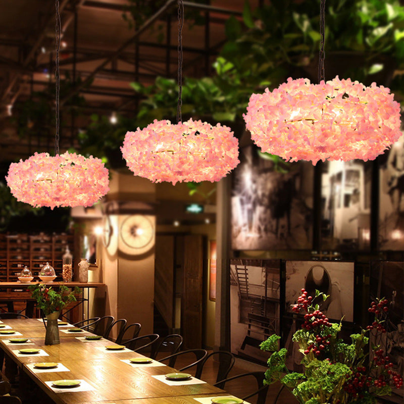 3-lichts moderne stijl bloemen hangen licht roze creatieve verlichting hanger voor coffeeshop