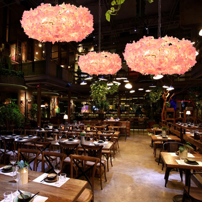 3-lichts moderne stijl bloemen hangen licht roze creatieve verlichting hanger voor coffeeshop