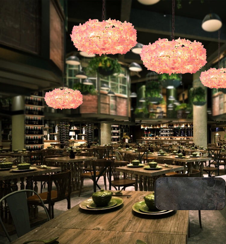 3-lichts moderne stijl bloemen hangen licht roze creatieve verlichting hanger voor coffeeshop