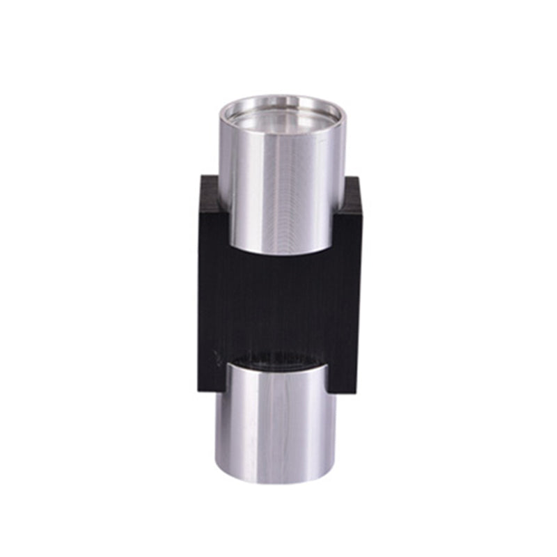 Cylindrical Up Down Wall Sconce Modern Aluminum Clubhouse Hallway Wall Light in Black-Silver