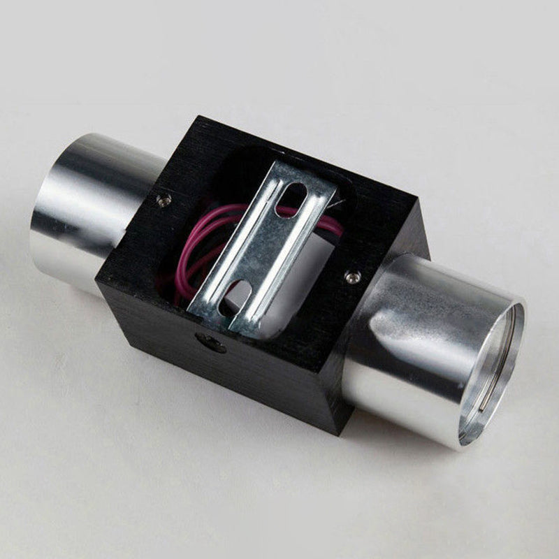 Cylindrical Up Down Wall Sconce Modern Aluminum Clubhouse Hallway Wall Light in Black-Silver