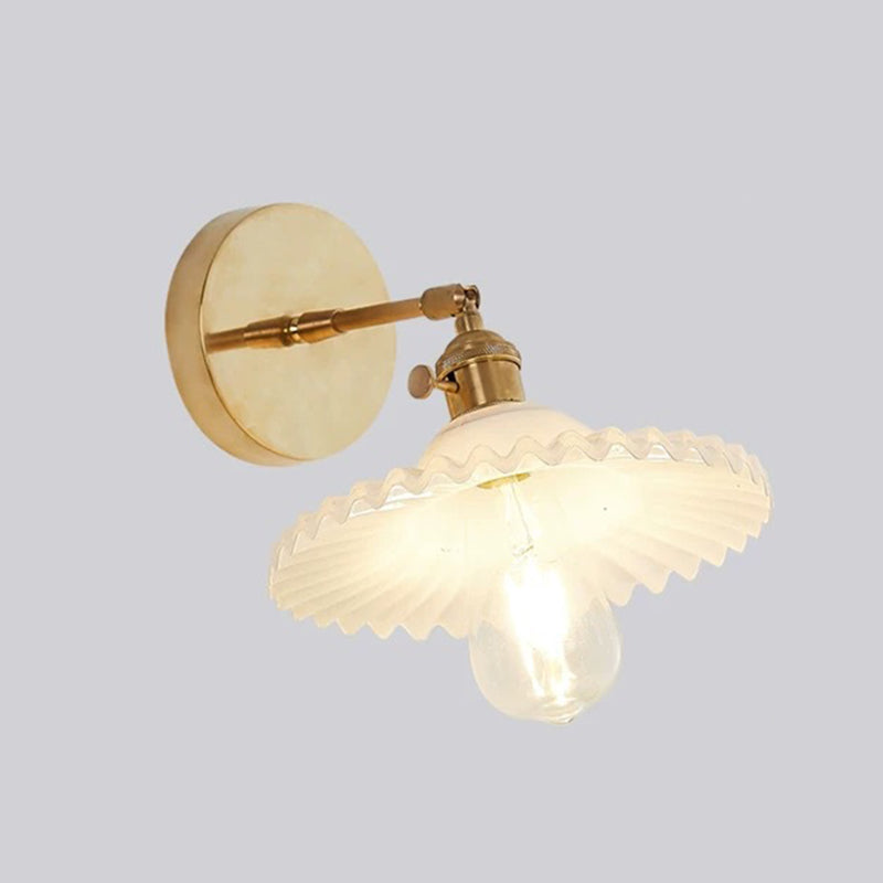 Gold Modern Styly Glass Lampa de pared de la lámpara de pared Ajustable Luz de aplastador de una sola bombilla