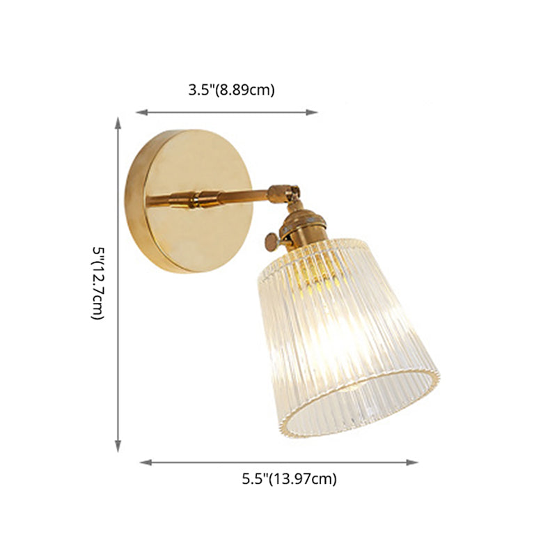 Gold Modern Styly Glass Lampa de pared de la lámpara de pared Ajustable Luz de aplastador de una sola bombilla
