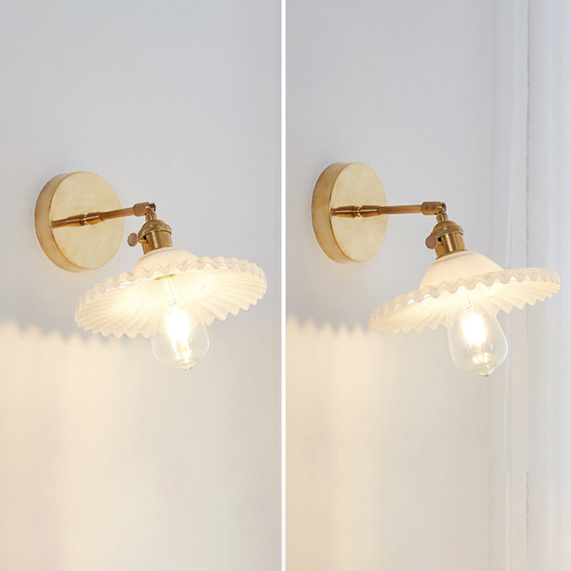 Gold Modern Styly Glass Lampa de pared de la lámpara de pared Ajustable Luz de aplastador de una sola bombilla