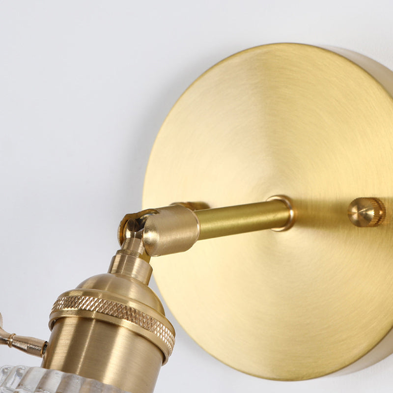 Gold Modern Styly Glass Lampa de pared de la lámpara de pared Ajustable Luz de aplastador de una sola bombilla