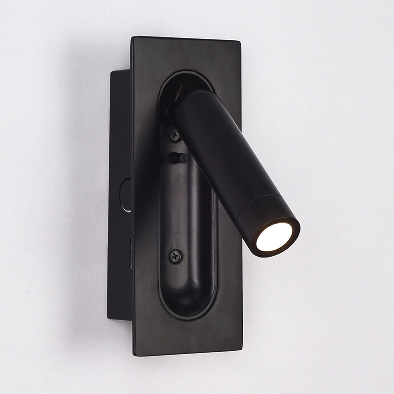 Schwarz 1-Licht-LED-Wandleuchten im modernen prägnanten Aluminium rechteckig Wandlicht mit Acrylschatten