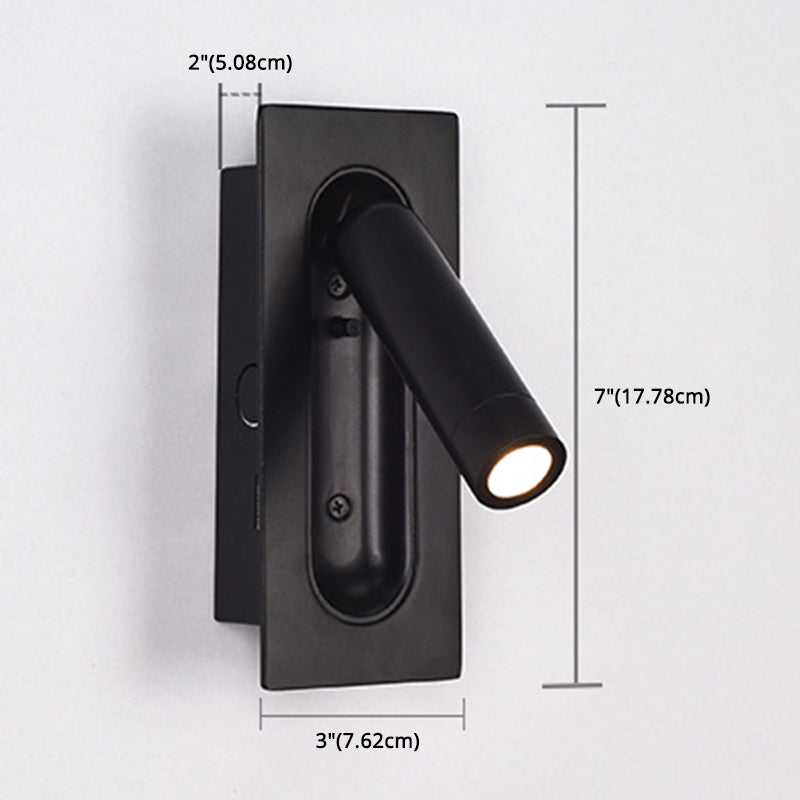 Schwarz 1-Licht-LED-Wandleuchten im modernen prägnanten Aluminium rechteckig Wandlicht mit Acrylschatten