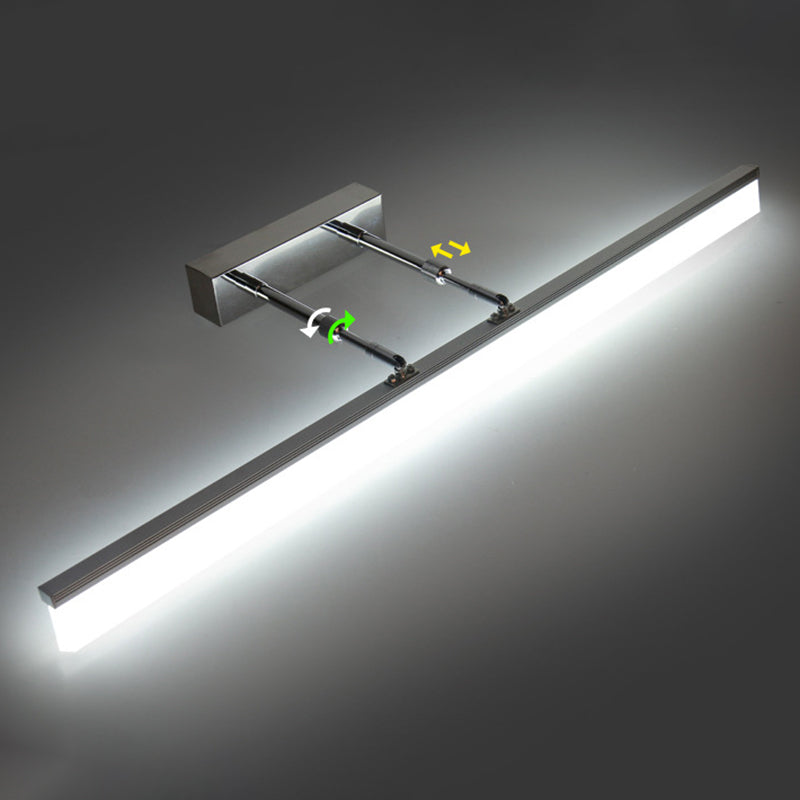 Simplicité Mirror de vanité allongée lumineuses luminaires muraux acryliques pour salle de bain