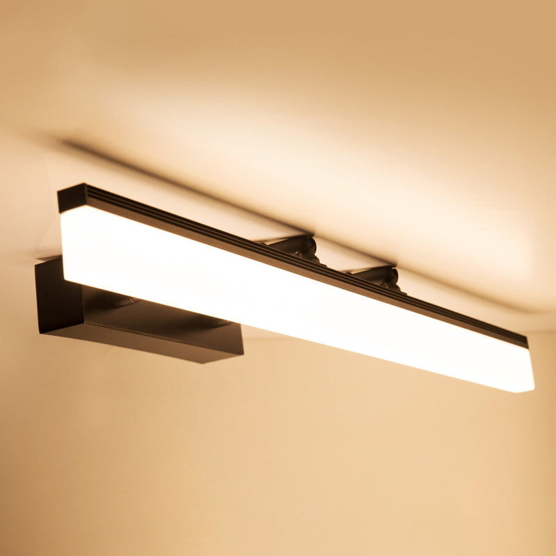 Simplicité Mirror de vanité allongée lumineuses luminaires muraux acryliques pour salle de bain