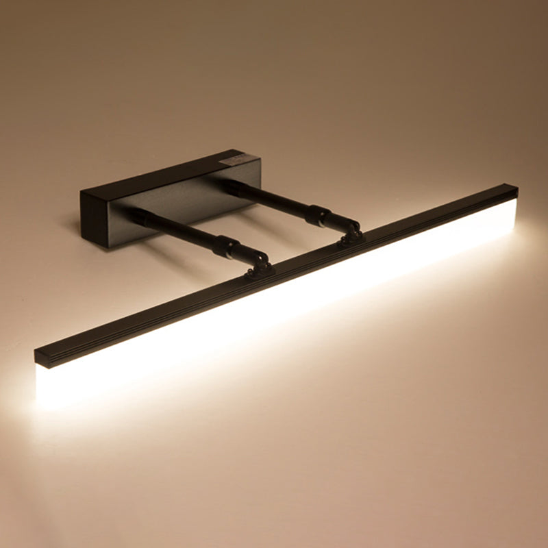 Simplicité Mirror de vanité allongée lumineuses luminaires muraux acryliques pour salle de bain