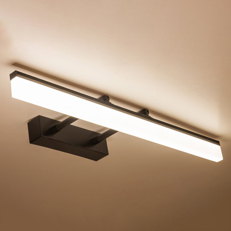 Simplicité Mirror de vanité allongée lumineuses luminaires muraux acryliques pour salle de bain