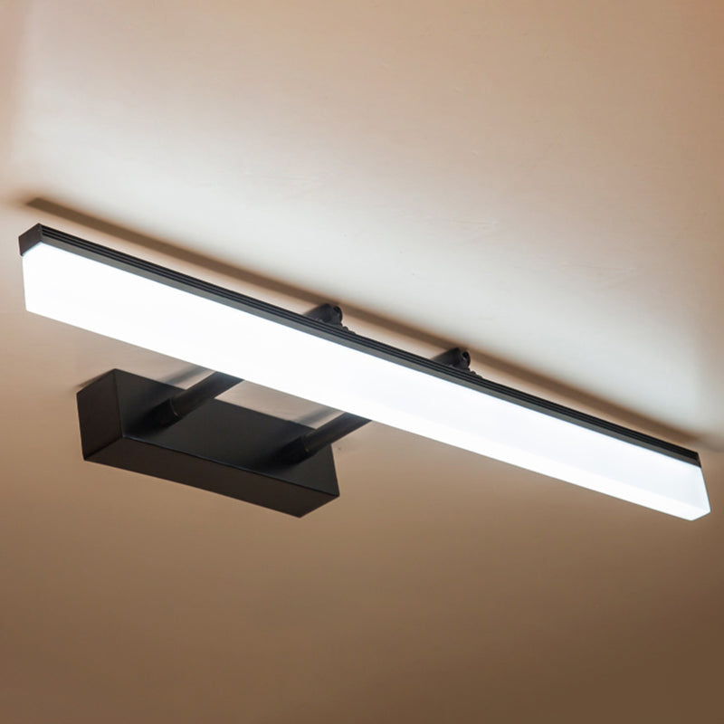 Simplicité Mirror de vanité allongée lumineuses luminaires muraux acryliques pour salle de bain