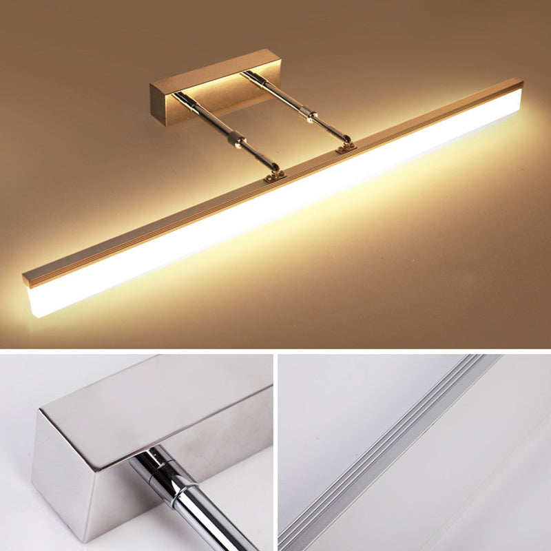 Simplicité Mirror de vanité allongée lumineuses luminaires muraux acryliques pour salle de bain